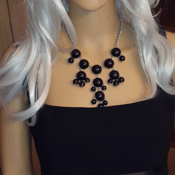 VTG Unique Black Bib Necklace - Picture 11 of 11